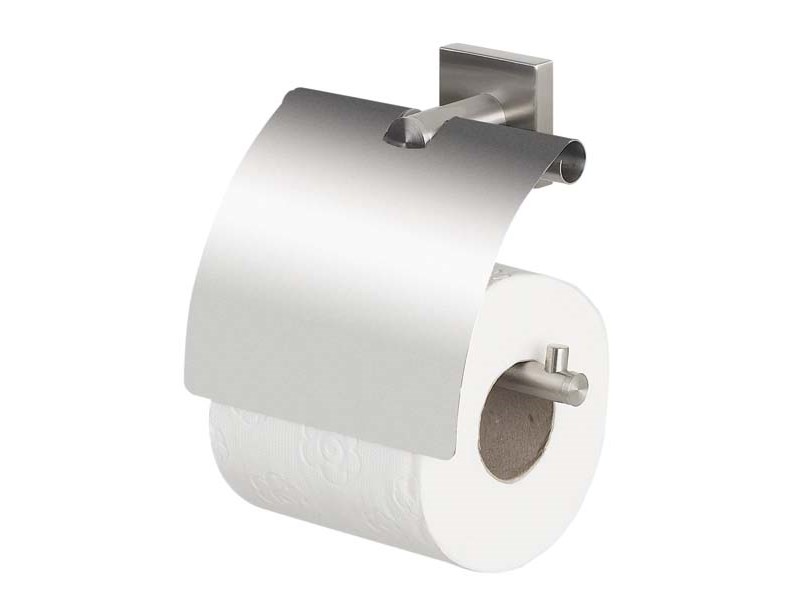 Spirella WC-Papierhalter Brushed Silber Nyo-Steel mit Deckel Nyo